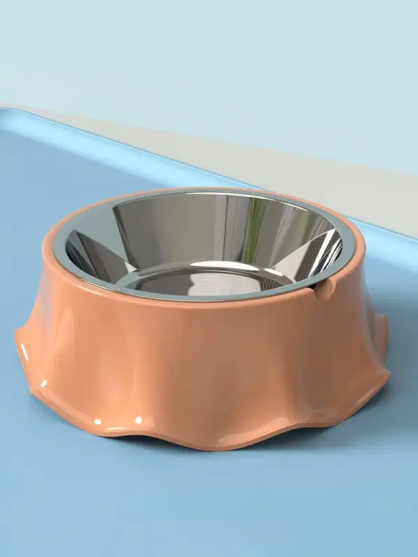 Non-Slip Stainless Steel Bowl with Rippled Design for Cat & Dog - Image 3
