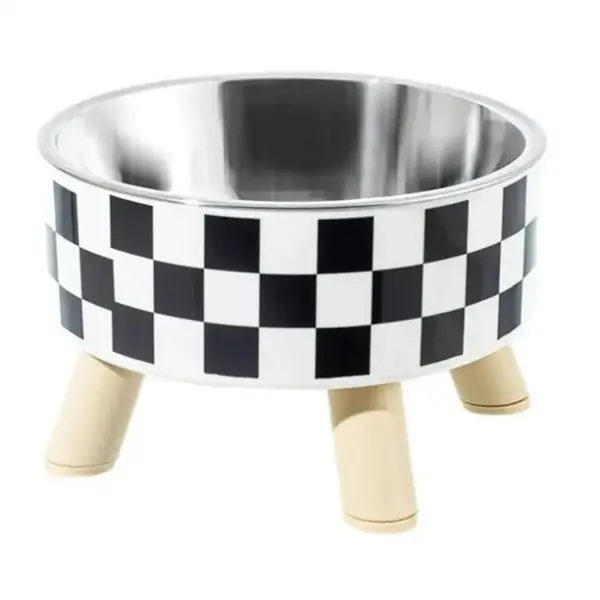 Bowl Stainless Steel Checkered Design for Cat & Dog