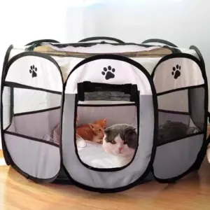 Octagonal Pet Tent Gray S 74-74-43cm