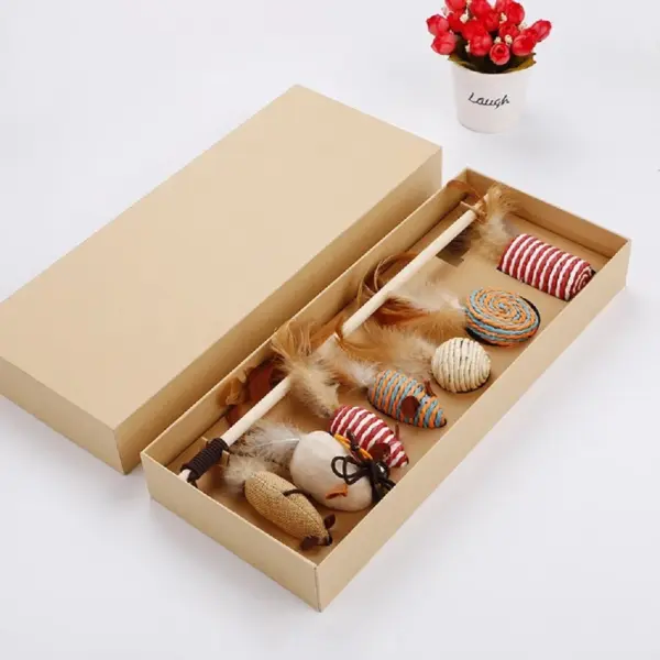 7 Pieces Cat Interactive Toys Variety Pack with Wand Interactive