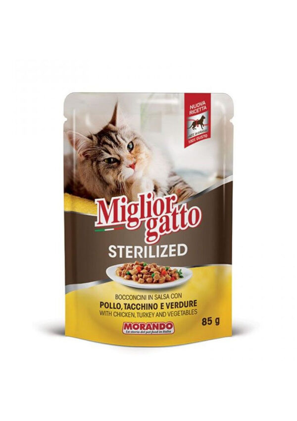 Miglior Gatto Sterilized with Chicken, Turkey & Vegetables 85g