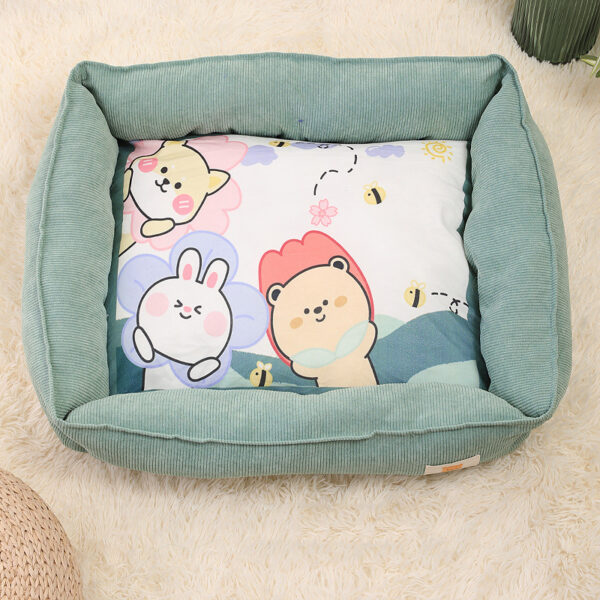 Square Bed Cartoon Printed for Cat & Dog - Image 3