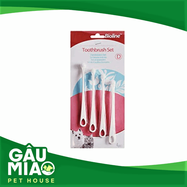 Bioline Toothbrush Set for Cat and Puppy Pack of 4